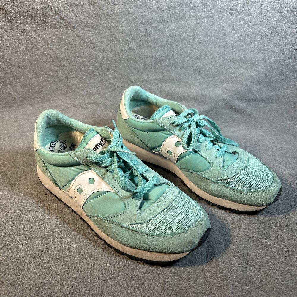 Size 9 - Saucony Jazz Green Teal Running Walking Shoes- S60368-124 Classic